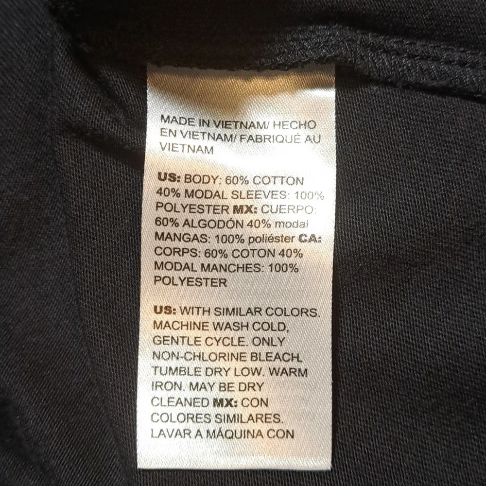 Chico’s Women’s Top Black Knit Silky 3/4 Puffed Sleeve Elastic Crew Neck Size XL